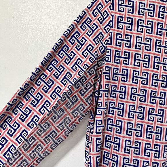 SanSoleil SolCool Golf Zip Mock Top Size L Geometric Long Sleeve UPF 50 Women's - Picture 5 of 8